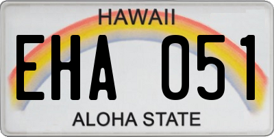 HI license plate EHA051