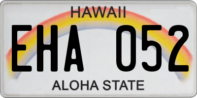 HI license plate EHA052