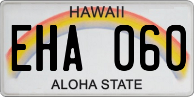 HI license plate EHA060