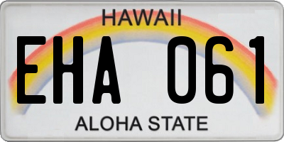 HI license plate EHA061