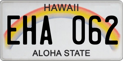 HI license plate EHA062