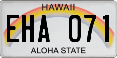 HI license plate EHA071