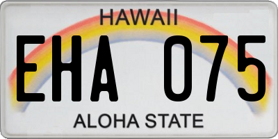 HI license plate EHA075