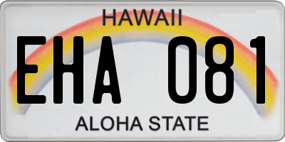 HI license plate EHA081