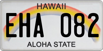 HI license plate EHA082