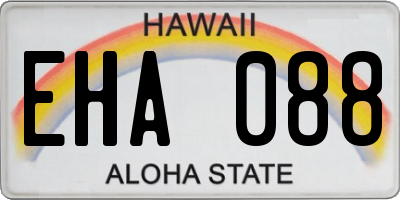 HI license plate EHA088