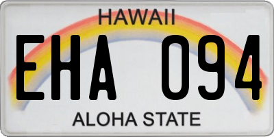 HI license plate EHA094