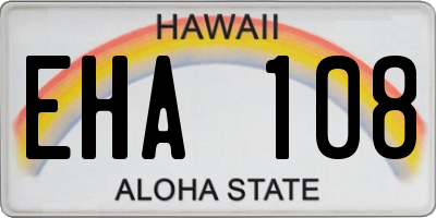 HI license plate EHA108