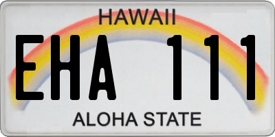 HI license plate EHA111