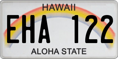 HI license plate EHA122