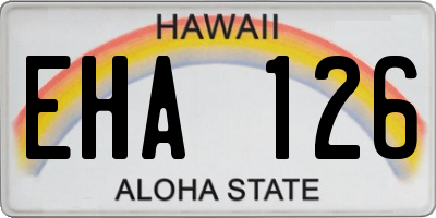 HI license plate EHA126