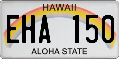 HI license plate EHA150