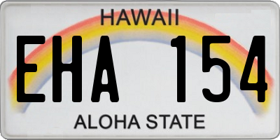 HI license plate EHA154