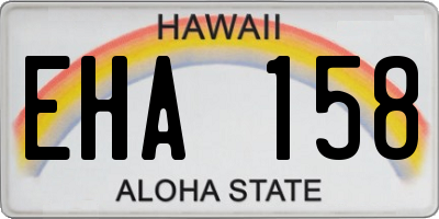 HI license plate EHA158