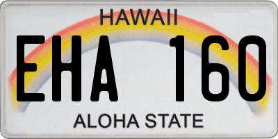 HI license plate EHA160