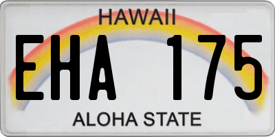 HI license plate EHA175