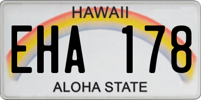 HI license plate EHA178