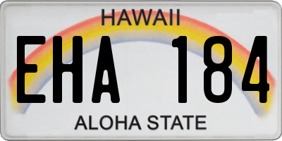HI license plate EHA184