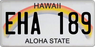 HI license plate EHA189