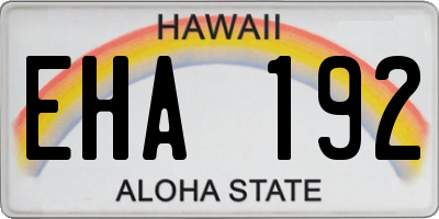 HI license plate EHA192
