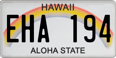 HI license plate EHA194