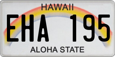 HI license plate EHA195