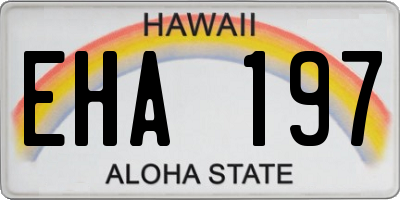 HI license plate EHA197
