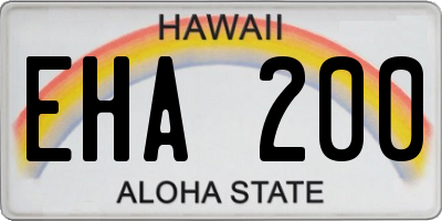HI license plate EHA200