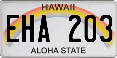 HI license plate EHA203