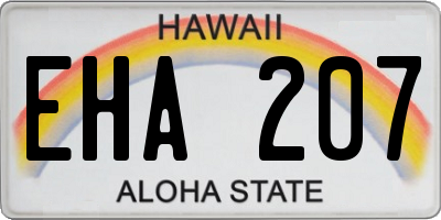 HI license plate EHA207