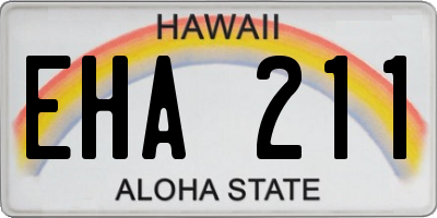 HI license plate EHA211