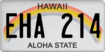HI license plate EHA214