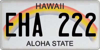 HI license plate EHA222