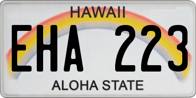 HI license plate EHA223
