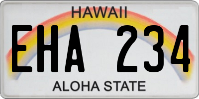 HI license plate EHA234