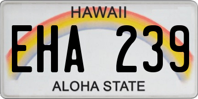 HI license plate EHA239