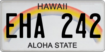 HI license plate EHA242