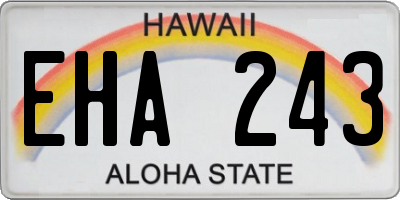 HI license plate EHA243