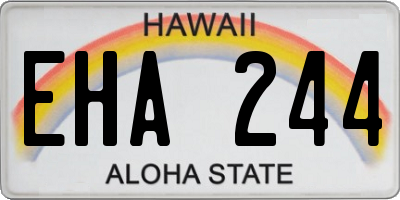 HI license plate EHA244