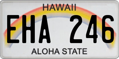 HI license plate EHA246