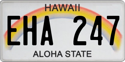 HI license plate EHA247