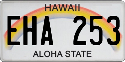 HI license plate EHA253