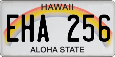 HI license plate EHA256