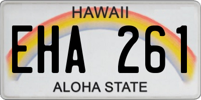 HI license plate EHA261
