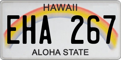 HI license plate EHA267