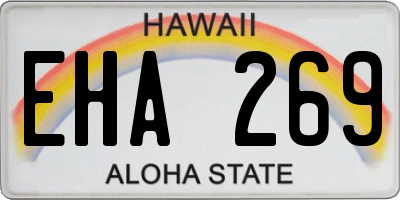 HI license plate EHA269