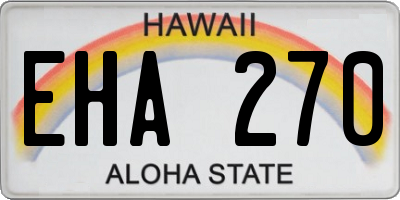 HI license plate EHA270