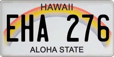 HI license plate EHA276