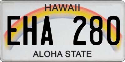 HI license plate EHA280