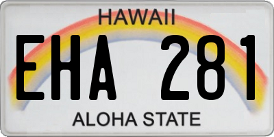 HI license plate EHA281